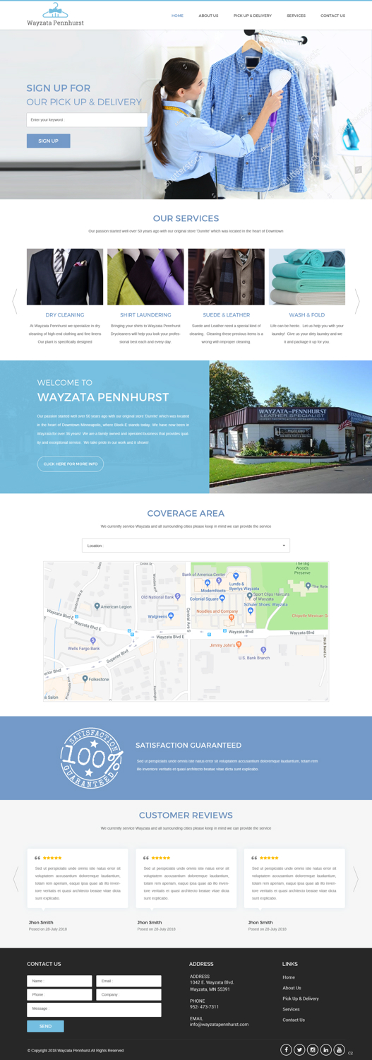 Wordpress Design by pb for Premier Dry Cleaning Delivery | Design #19754387