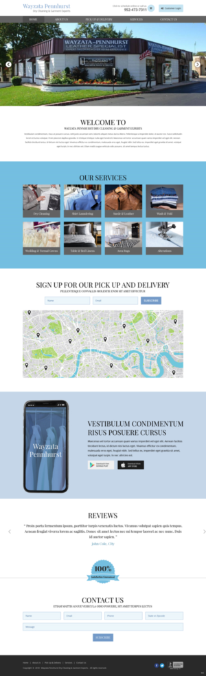 Wordpress Design by pb for Premier Dry Cleaning Delivery | Design: #19754389