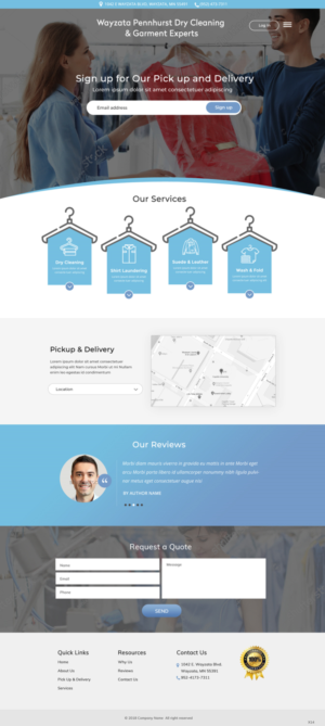 Design Wordpress par pb pour Premier Dry Cleaning Delivery | Design : #19754396
