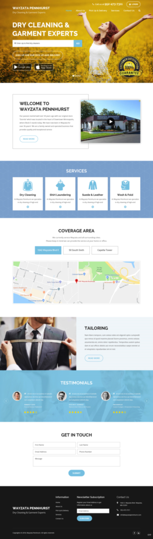 Design Wordpress par pb pour Premier Dry Cleaning Delivery | Design : #19765508