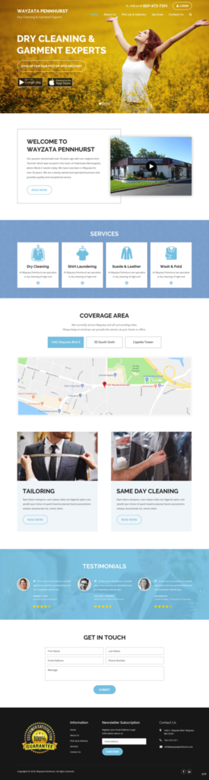 Design Wordpress par pb pour Premier Dry Cleaning Delivery | Design : #19776611
