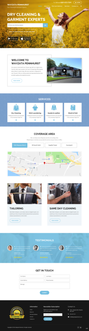 Design Wordpress par pb pour Premier Dry Cleaning Delivery | Design : #19786602
