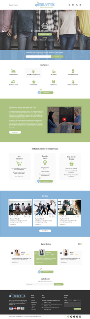 Design Wordpress par bdesigner9 pour Premier Dry Cleaning Delivery | Design : #19829961