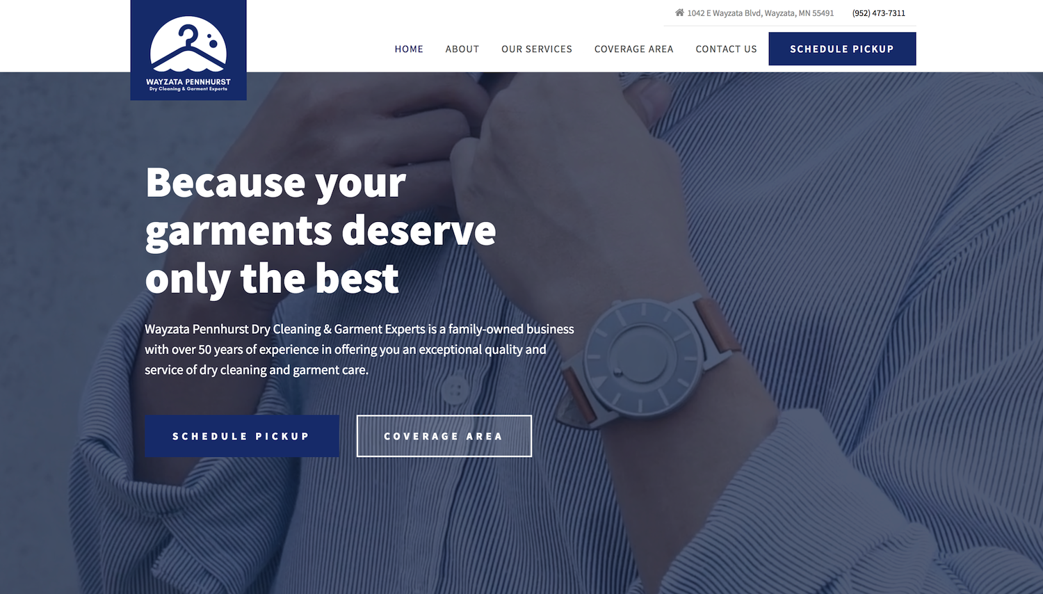 Wordpress Design by Digode Design and Development for Premier Dry Cleaning Delivery | Design #19783969