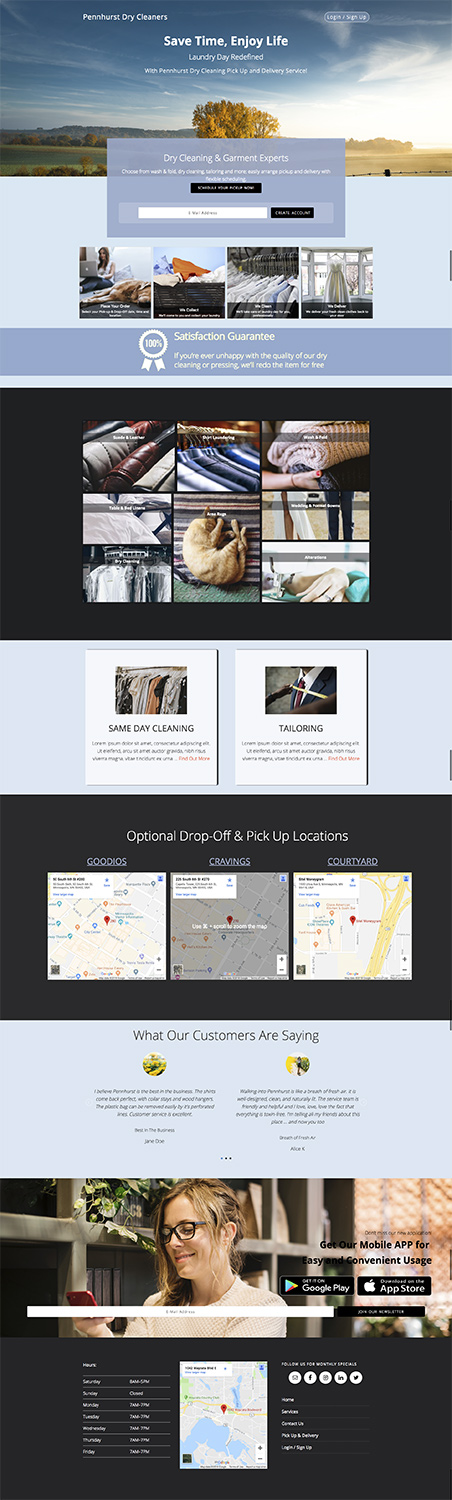 Wordpress Design by GlobalCoastDesigns for Premier Dry Cleaning Delivery | Design #19812661
