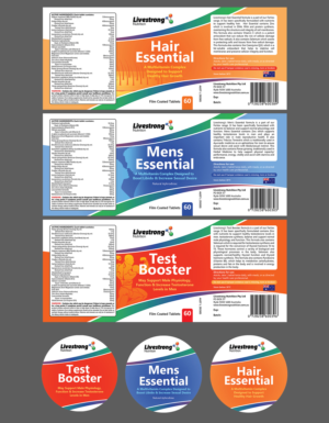 3 x Product Labels (nutritional supplements) | Diseño de Etiqueta por mmmarif1982