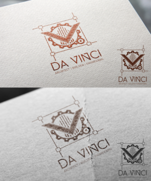 da Vinci with the words Architect + Build, maybe Engineering somewhere.  A logo that reflects building and innovation with old-school da Vinci style would be super cool | Logo Design by ART DEPOT