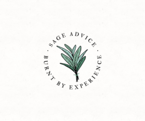 The Logo name should be Burnt Sage.  The tag line is Sage advice, burnt by experience | Logo Design by 91.kremena.petrova