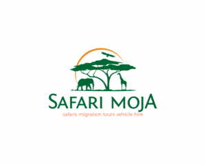 Safari Moja          Under the logo on a tagline Safaris    Migration Tours    Vehicle Hire | Diseño de Logo por Gree™