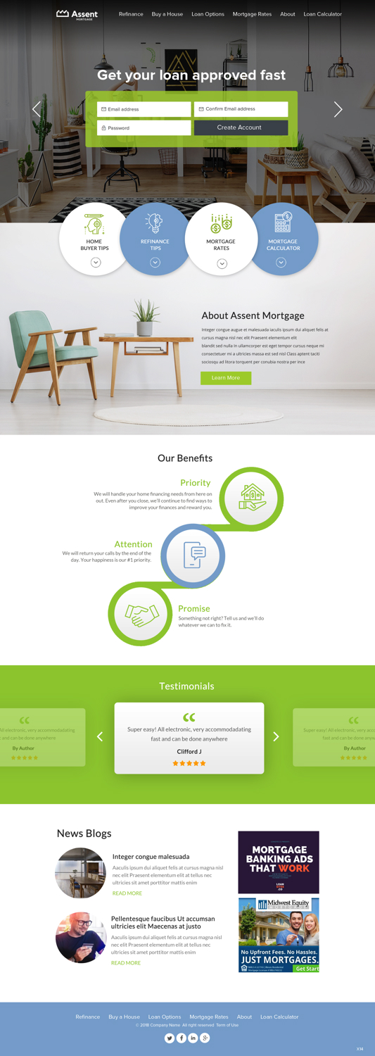 Web Design by pb for Assent Mortgage, LLC | Design #19776578