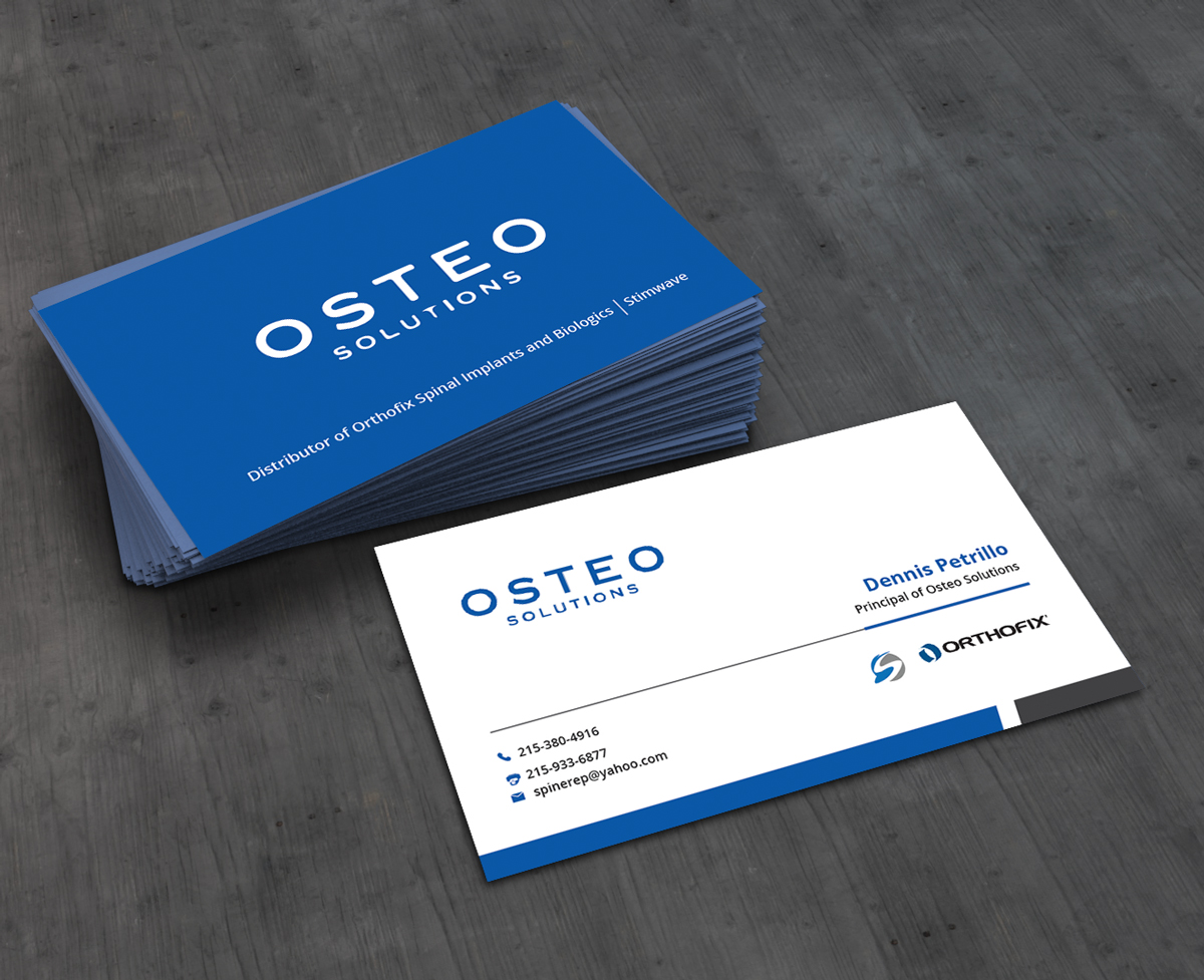 Business Card Design by AbyJohns for OSTEO SOLUTIONS, INC | Design #19773637