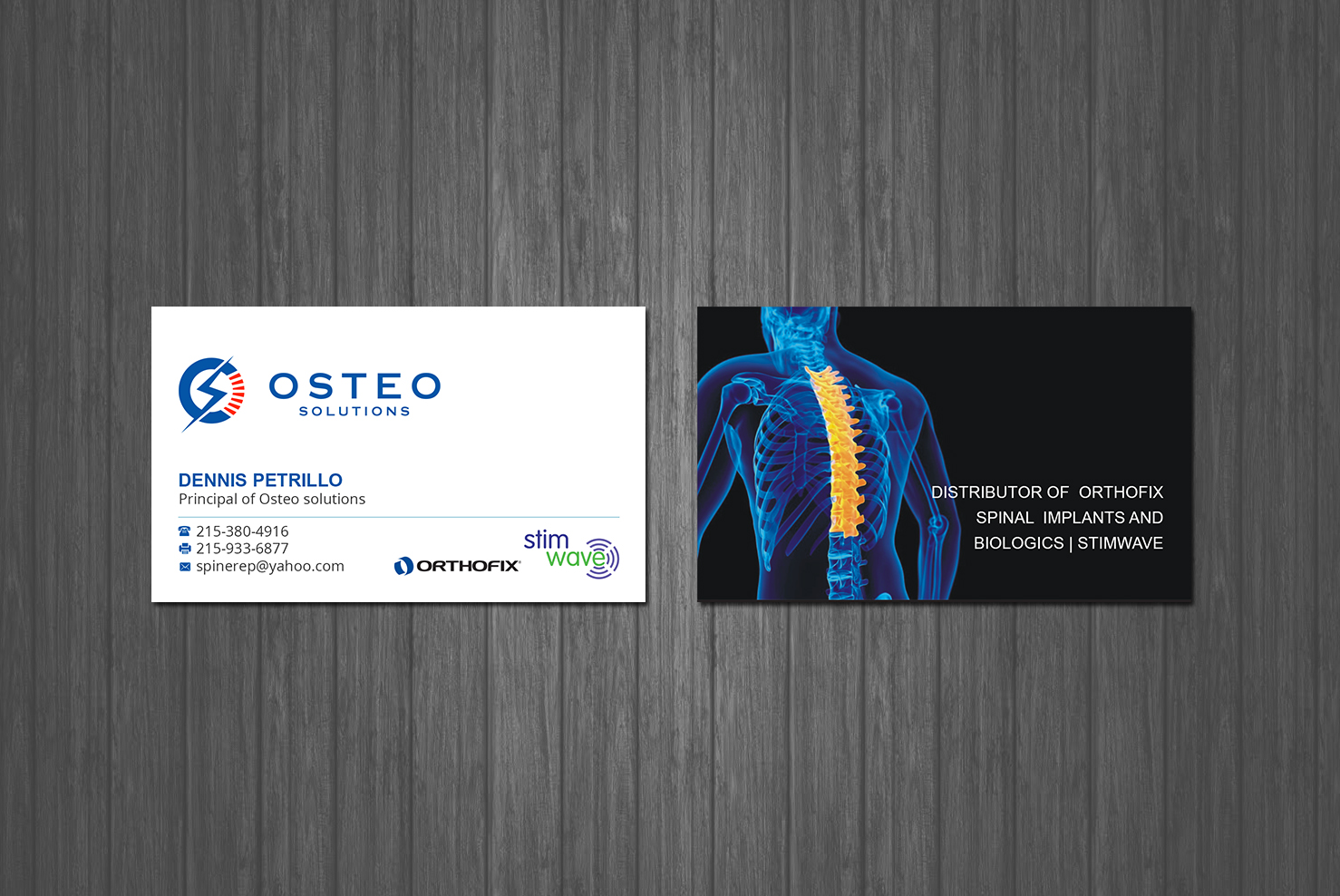 Visitenkarten-Design von Creations Box 2015 für OSTEO SOLUTIONS, INC | Design #19778785