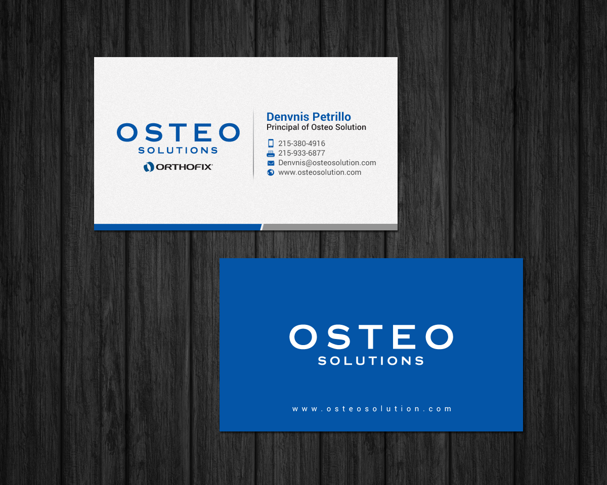 Business Card Design by chandrayaan.creative for OSTEO SOLUTIONS, INC | Design #19773399