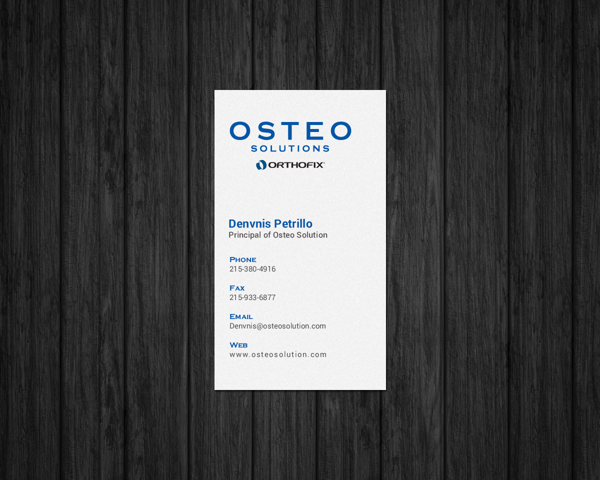 Business Card Design by chandrayaan.creative for OSTEO SOLUTIONS, INC | Design #19773769