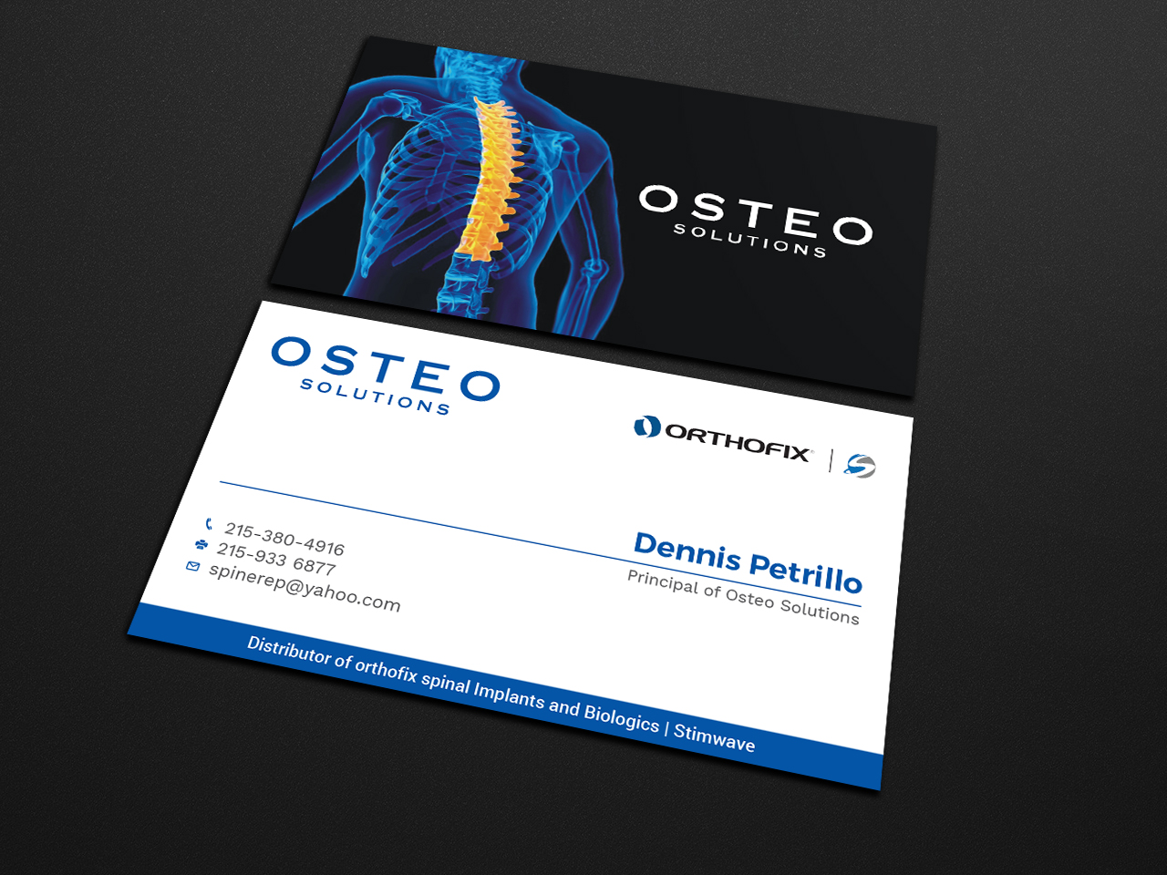 Diseño de Tarjeta de Presentación por Tripti Ranjan Gain para OSTEO SOLUTIONS, INC | Diseño #19772607