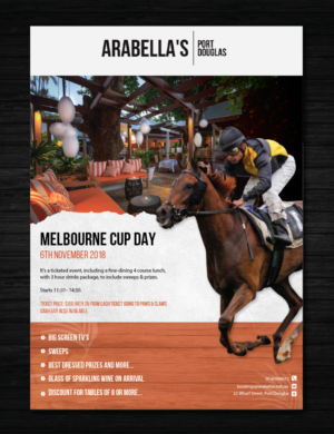 Fine Dining Restaurant needs Melbourne Cup Day Flyer | Diseño de Flyer por alex989