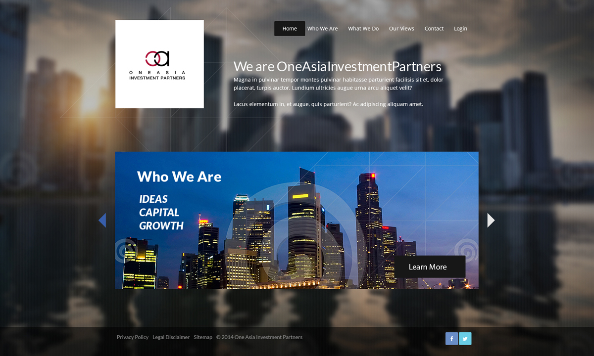 Web-Design von Violeta Pironkova für One Asia Investment Partners | Design #2908940