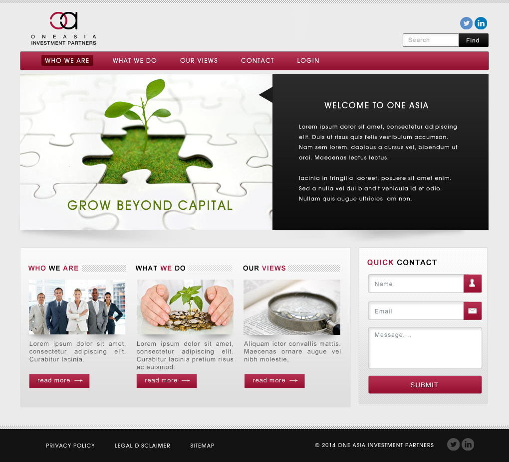Web Design by JM for One Asia Investment Partners | Design #2945470