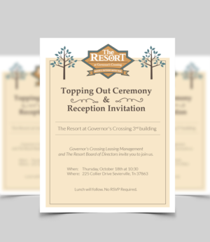 Topping Out Ceremony and Reception Invitation - The Resort at Governor's Crossing  | Graphic Design by Valtti Design
