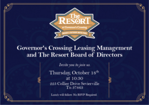 Topping Out Ceremony and Reception Invitation - The Resort at Governor's Crossing  | Graphic Design by desainerd