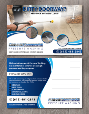 Postcard for commercial concrete cleaning company that will be mailed to business customers | Postcard Design by alex989