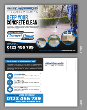 Postcard for commercial concrete cleaning company that will be mailed to business customers | Postcard Design by SAI DESIGNS