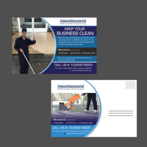 Postcard for commercial concrete cleaning company that will be mailed to business customers | Postcard Design by Schöpfer