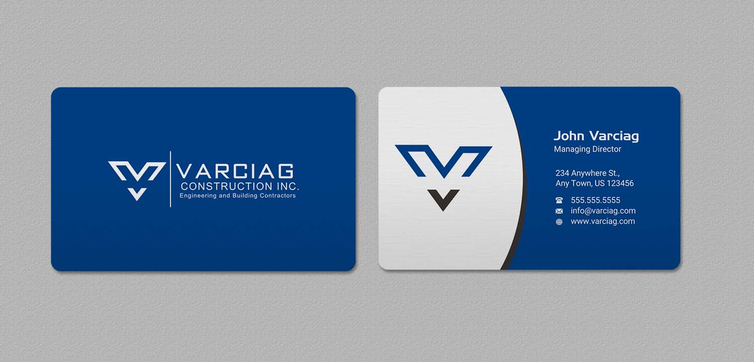 Visitenkarten-Design von INDIAN_Ashok für Varciag Construction  Inc | Design #19782136