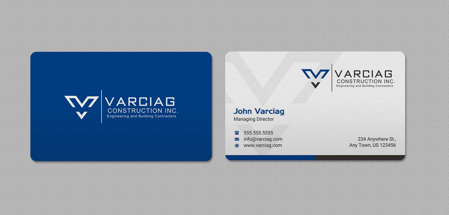 Visitenkarten-Design von INDIAN_Ashok für Varciag Construction  Inc | Design #19782140