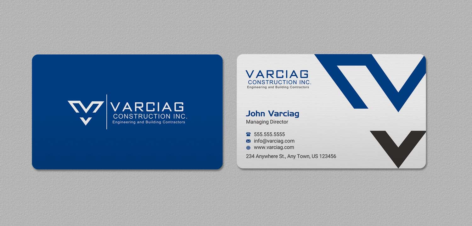 Visitenkarten-Design von INDIAN_Ashok für Varciag Construction  Inc | Design #19782143