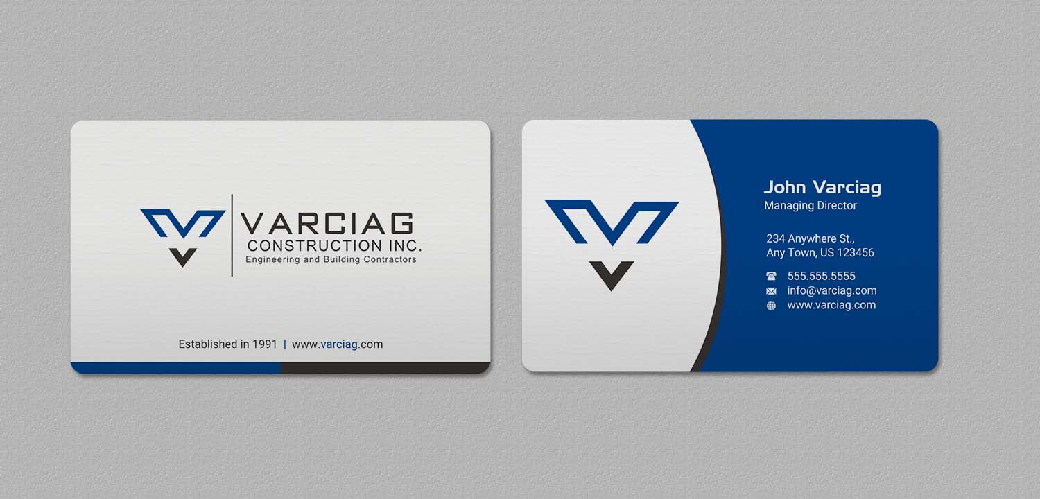 Diseño de Tarjeta de Presentación por INDIAN_Ashok para Varciag Construction  Inc | Diseño #19782166