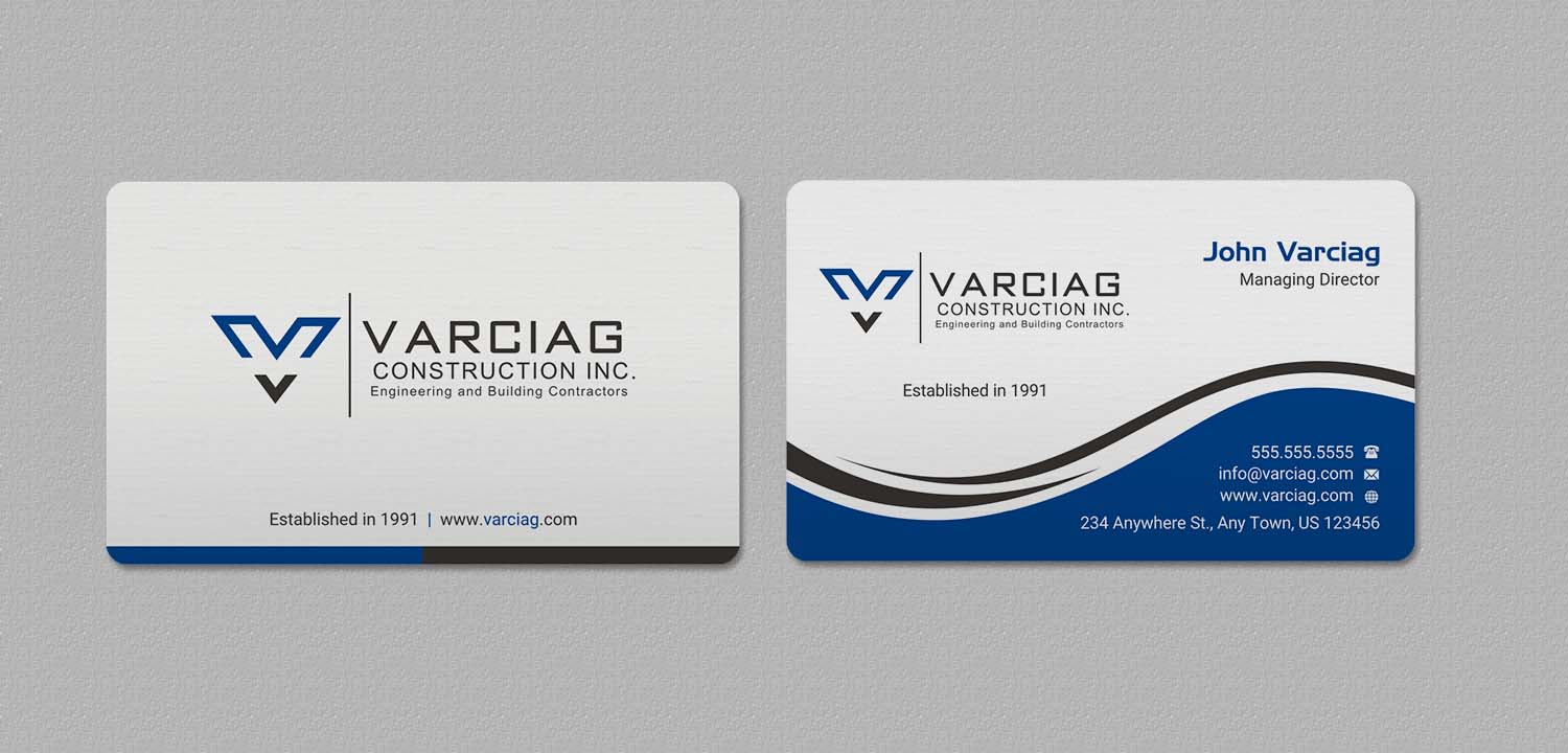 Diseño de Tarjeta de Presentación por INDIAN_Ashok para Varciag Construction  Inc | Diseño #19782169