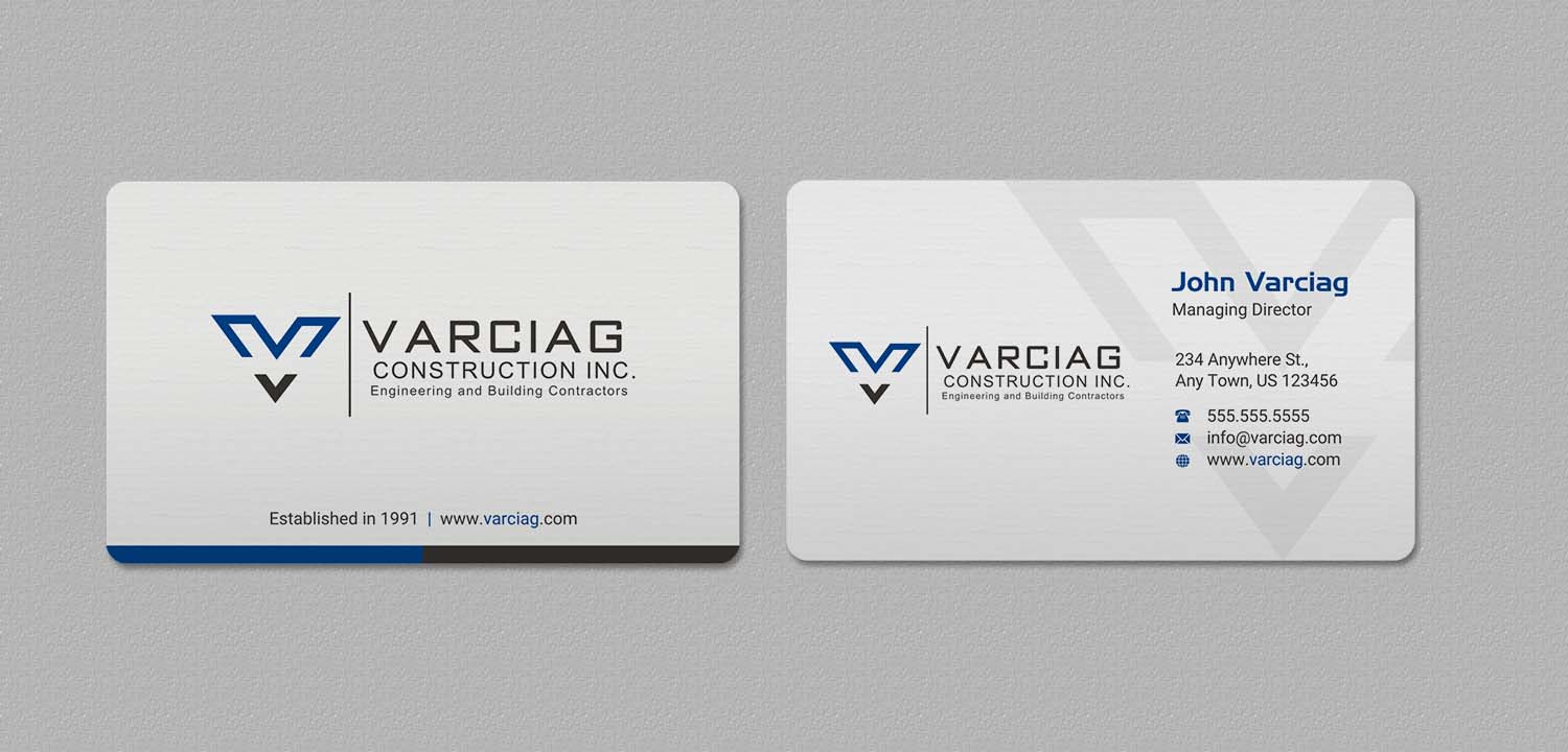 Diseño de Tarjeta de Presentación por INDIAN_Ashok para Varciag Construction  Inc | Diseño #19782173