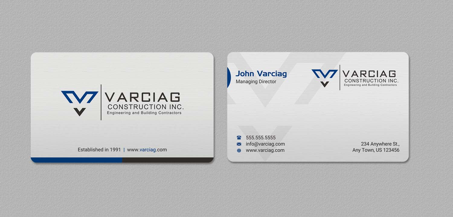 Diseño de Tarjeta de Presentación por INDIAN_Ashok para Varciag Construction  Inc | Diseño #19782174