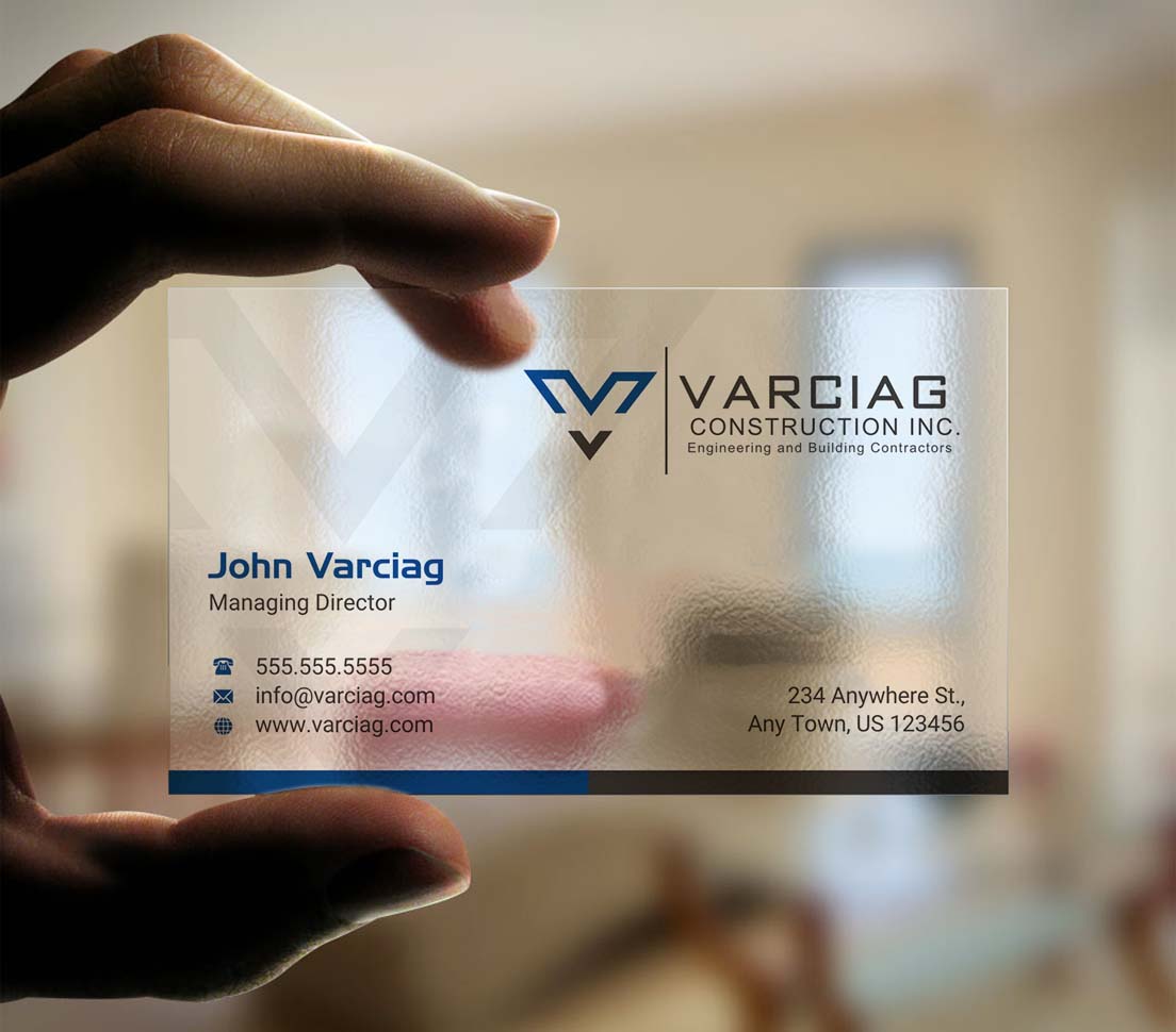 Diseño de Tarjeta de Presentación por INDIAN_Ashok para Varciag Construction  Inc | Diseño #19782193