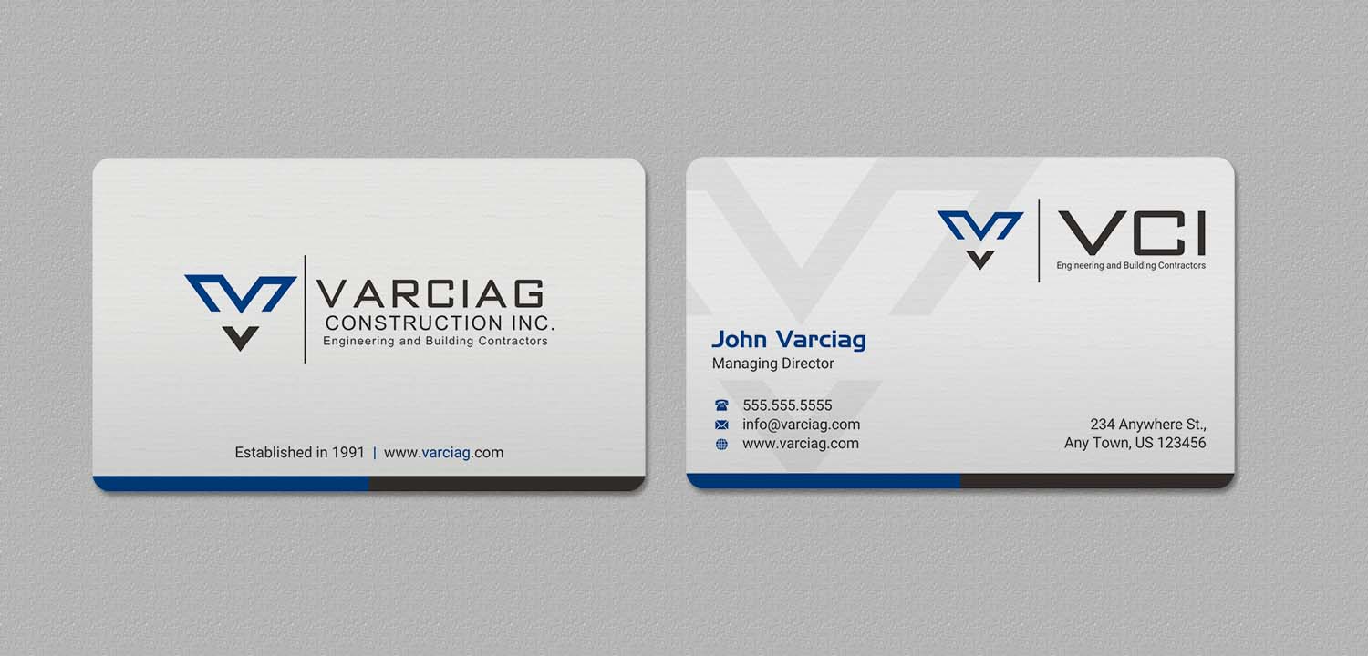 Diseño de Tarjeta de Presentación por INDIAN_Ashok para Varciag Construction  Inc | Diseño #19791103