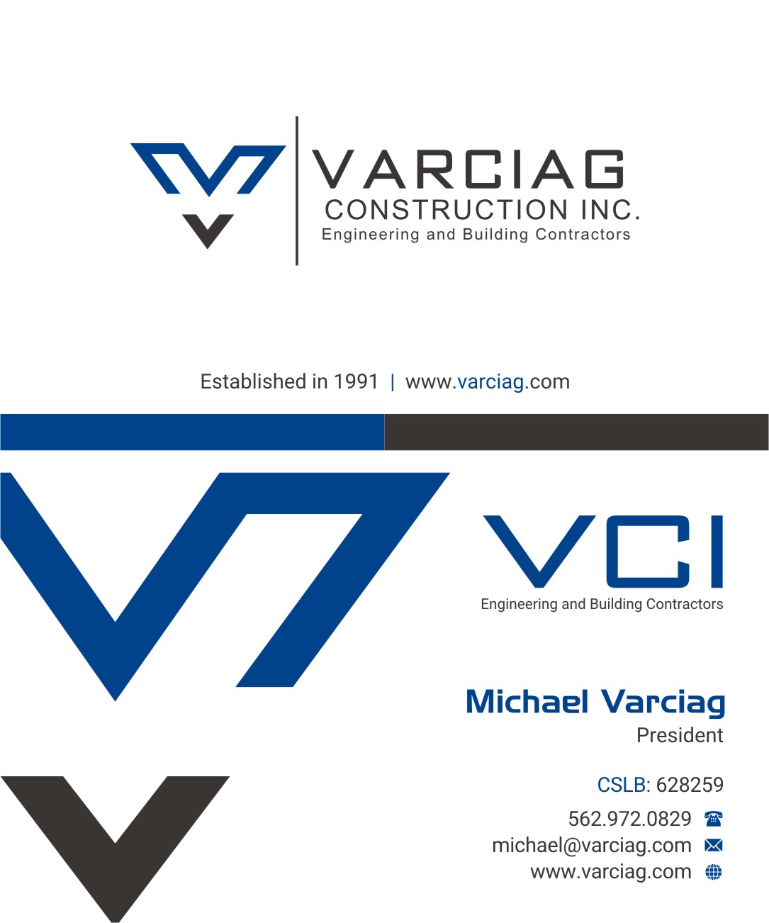 Diseño de Tarjeta de Presentación por INDIAN_Ashok para Varciag Construction  Inc | Diseño #19814416