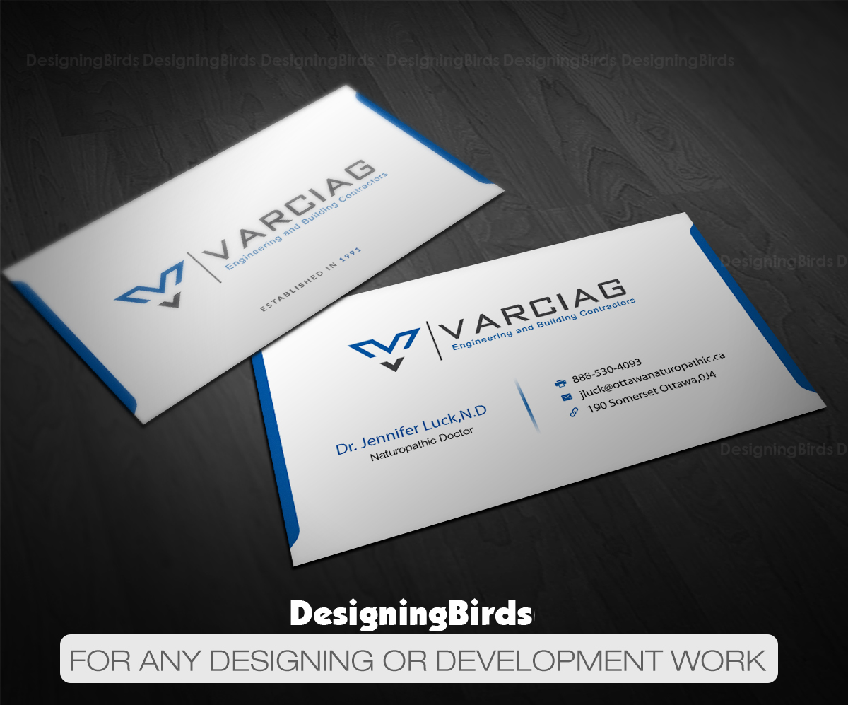 Visitenkarten-Design von Designing Birds für Varciag Construction  Inc | Design #19781756