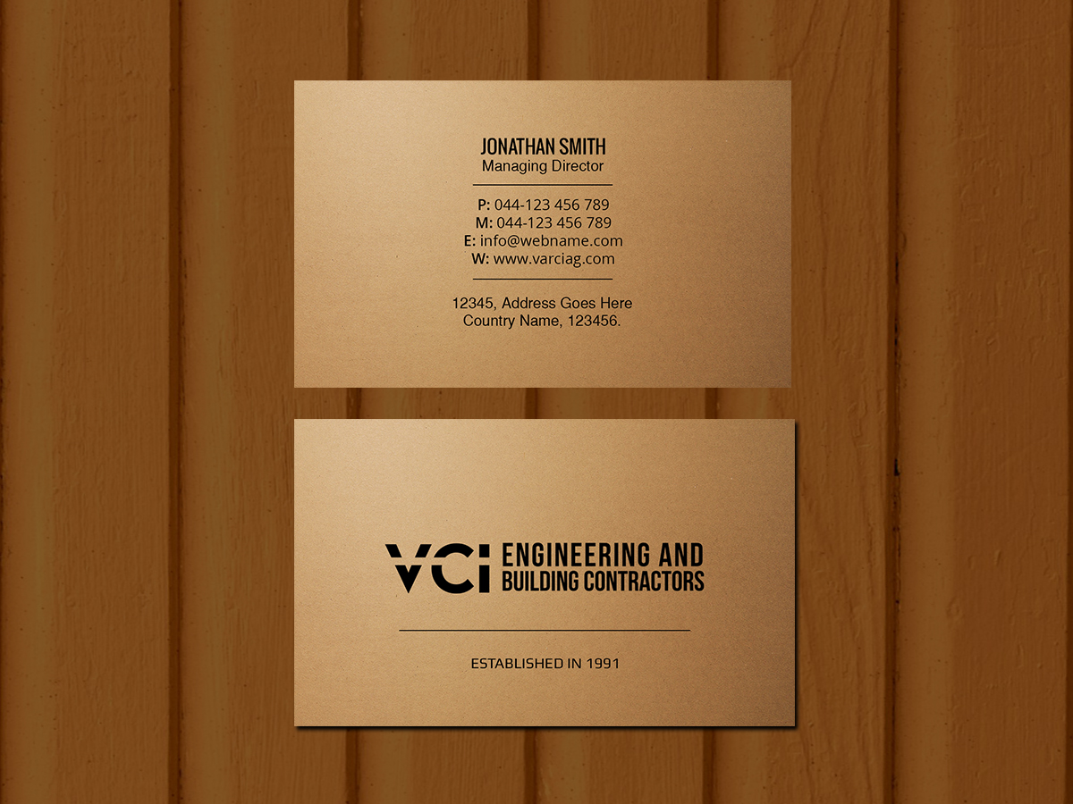 Diseño de Tarjeta de Presentación por Creations Box 2015 para Varciag Construction  Inc | Diseño #19786925