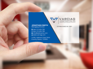 Diseño de Tarjeta de Presentación por Creations Box 2015 para Varciag Construction  Inc | Diseño: #19786958