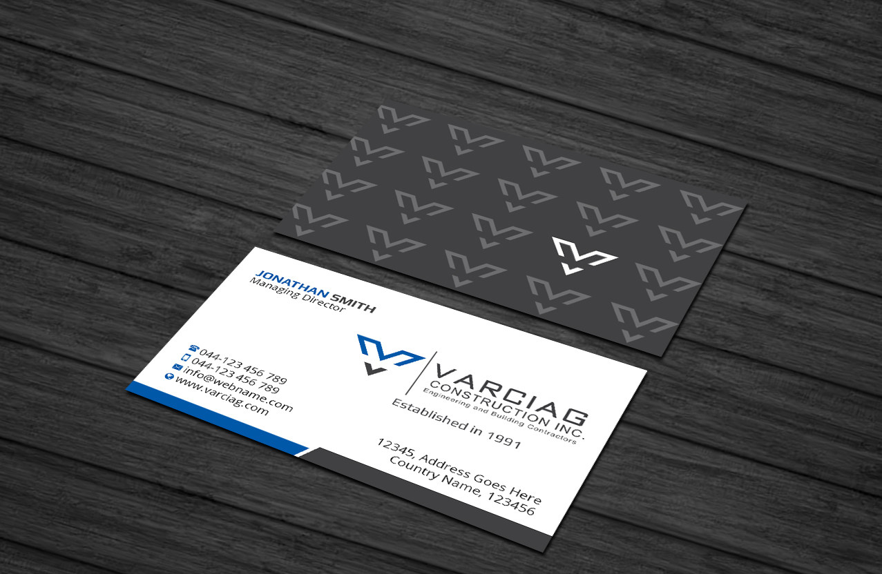 Diseño de Tarjeta de Presentación por Creations Box 2015 para Varciag Construction  Inc | Diseño #19786964