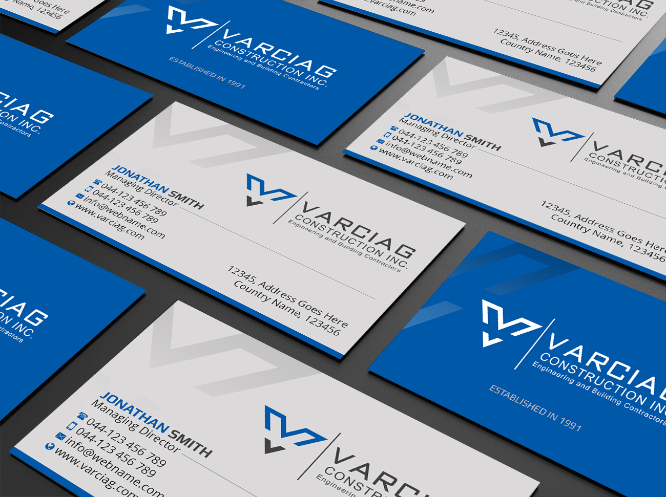 Diseño de Tarjeta de Presentación por Creations Box 2015 para Varciag Construction  Inc | Diseño #19789207