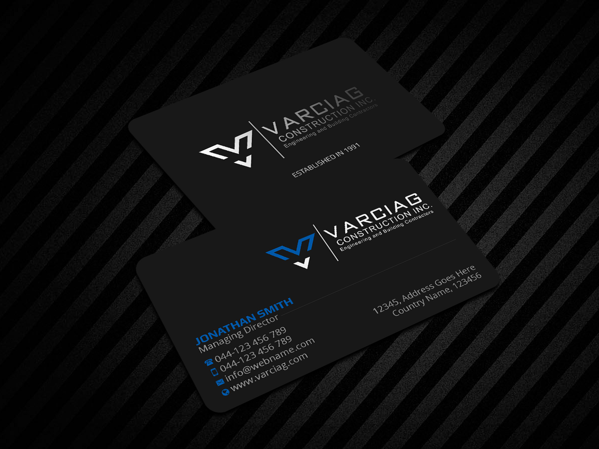 Diseño de Tarjeta de Presentación por Creations Box 2015 para Varciag Construction  Inc | Diseño #19789208