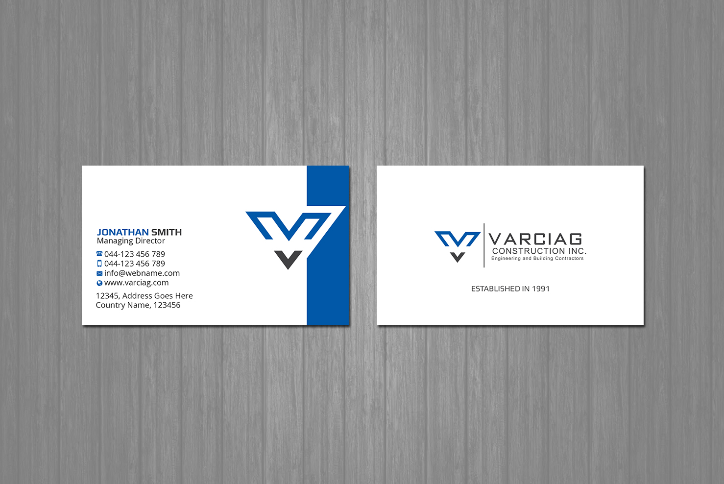 Diseño de Tarjeta de Presentación por Creations Box 2015 para Varciag Construction  Inc | Diseño #19789214