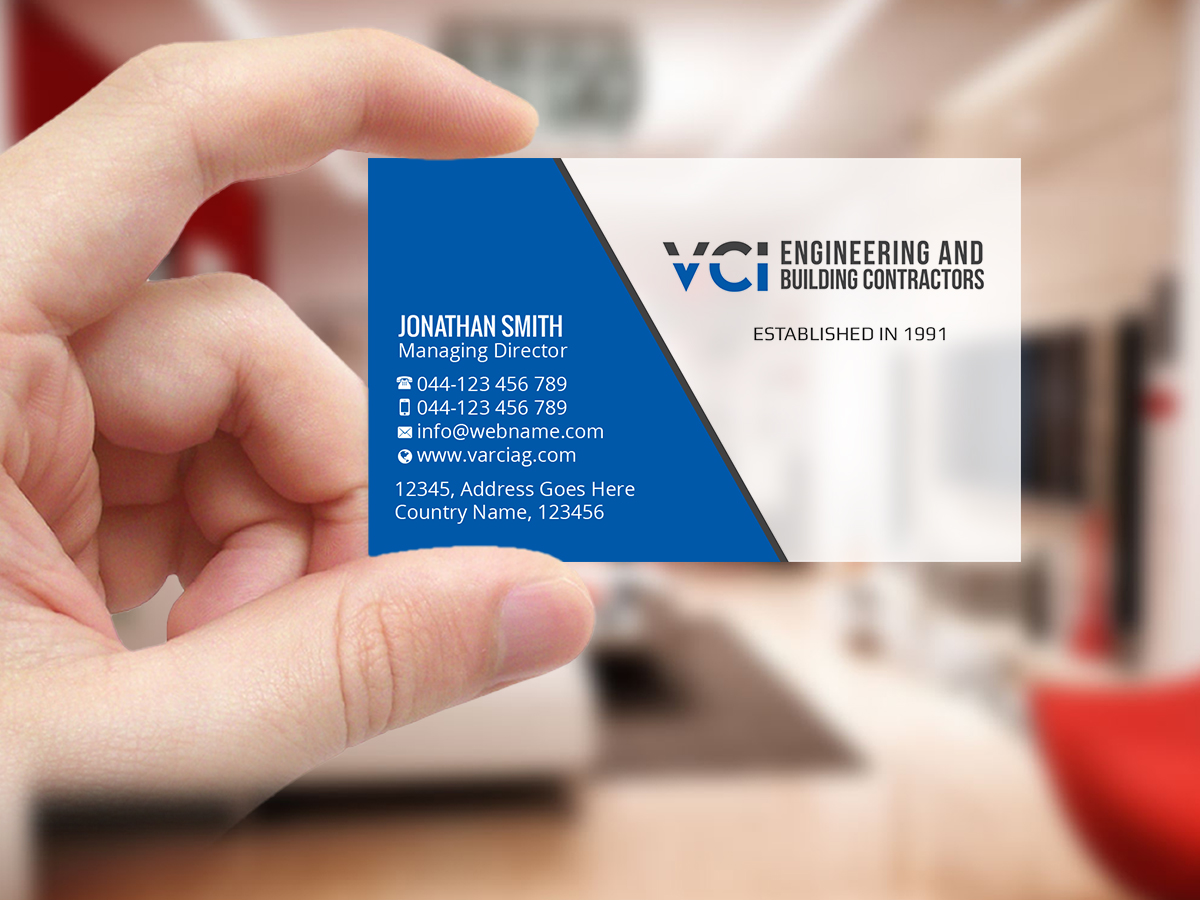 Diseño de Tarjeta de Presentación por Creations Box 2015 para Varciag Construction  Inc | Diseño #19789997