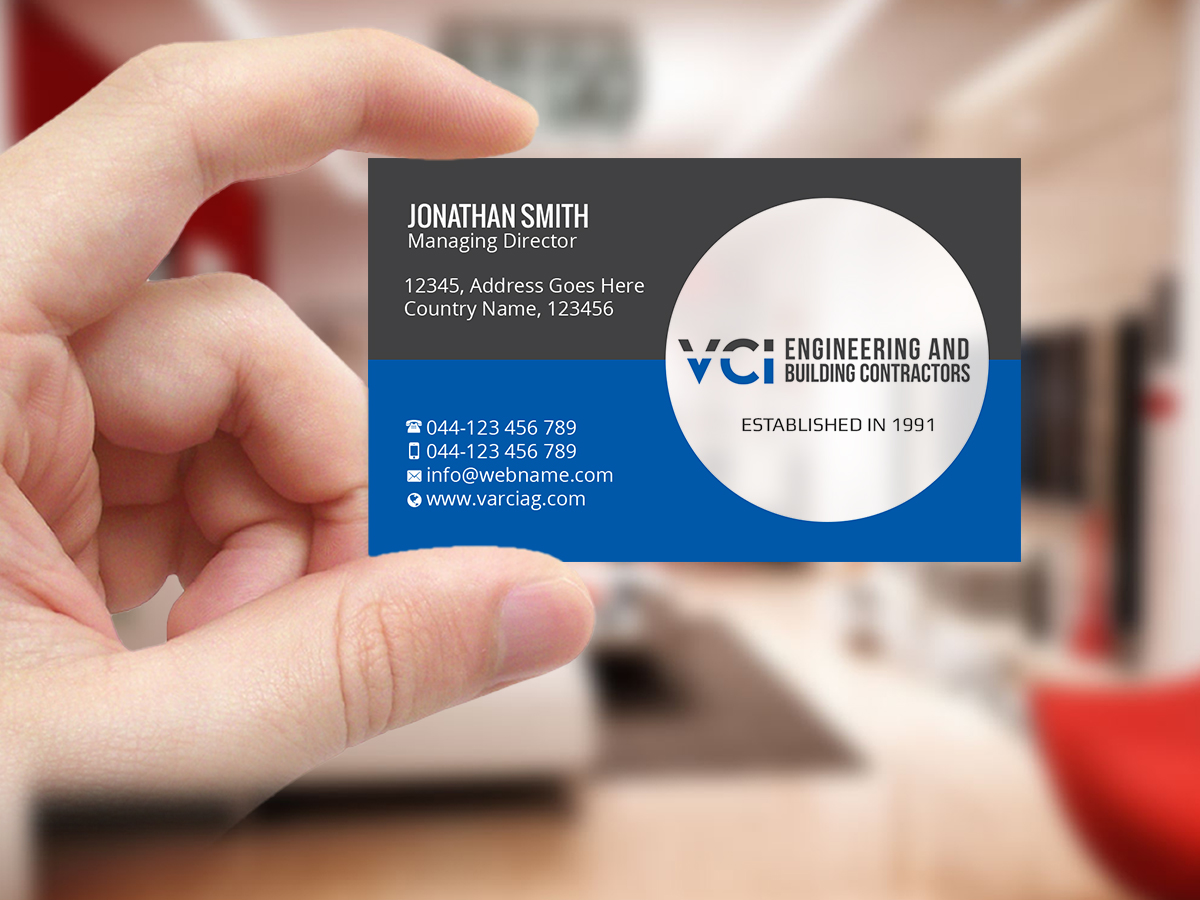 Diseño de Tarjeta de Presentación por Creations Box 2015 para Varciag Construction  Inc | Diseño #19789998