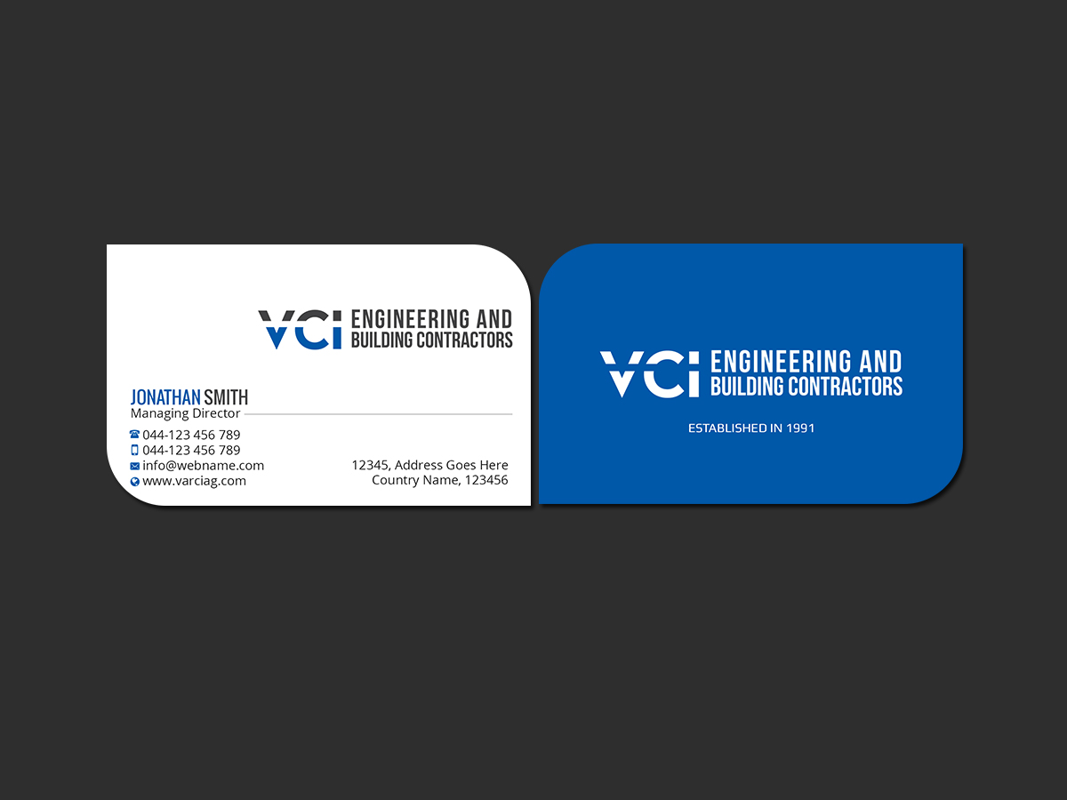 Diseño de Tarjeta de Presentación por Creations Box 2015 para Varciag Construction  Inc | Diseño #19790003