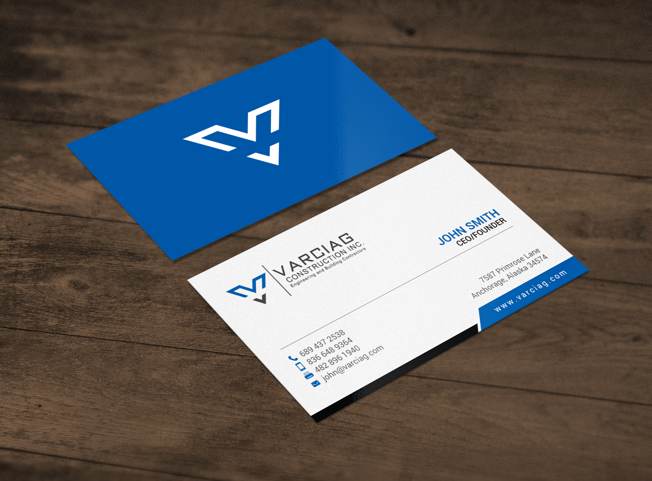 Diseño de Tarjeta de Presentación por chandrayaan.creative para Varciag Construction  Inc | Diseño #19784493