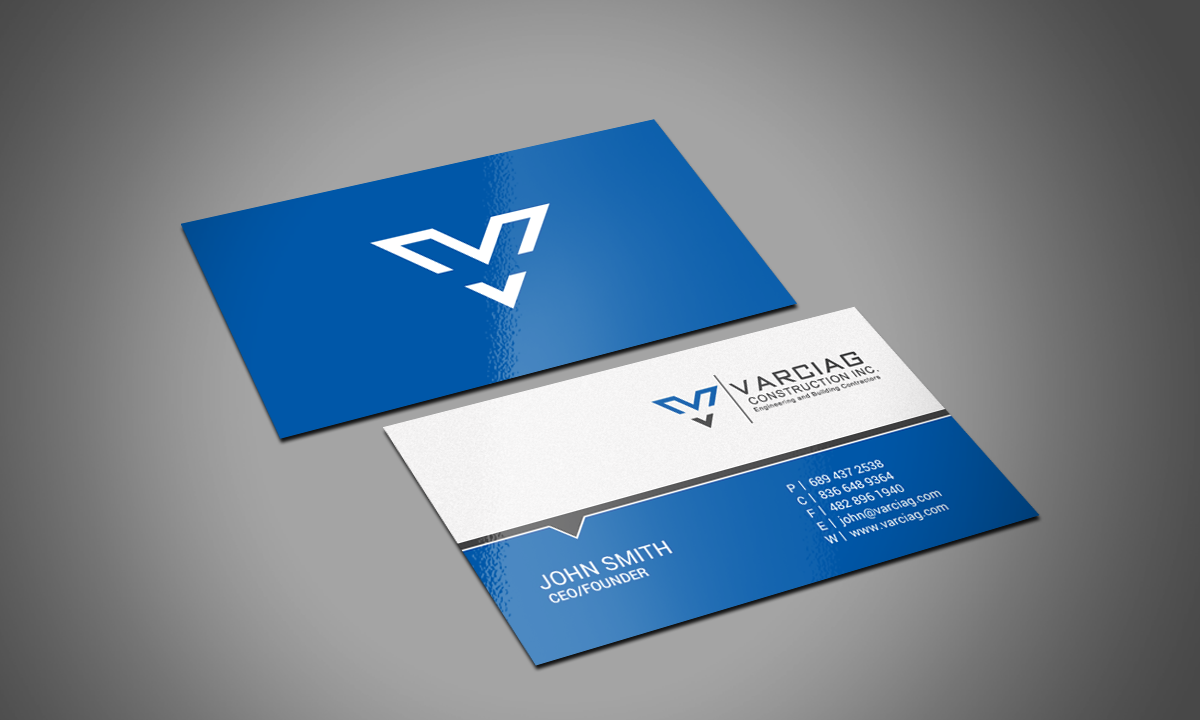 Diseño de Tarjeta de Presentación por chandrayaan.creative para Varciag Construction  Inc | Diseño #19784495