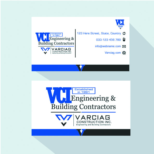 Visitenkarten-Design von THÀNH für Varciag Construction  Inc | Design #19786367